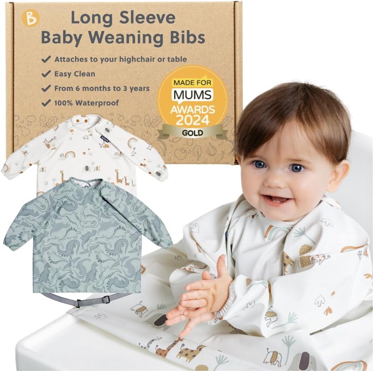 Unisex Baby Longsleeve Coverall - Ideaal voor Schone Maaltijden