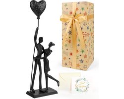 Romantisch IJzeren Sculptuur Paar - Handgemaakt Metalen Standbeeld voor Liefde en Huwelijksgeschenken