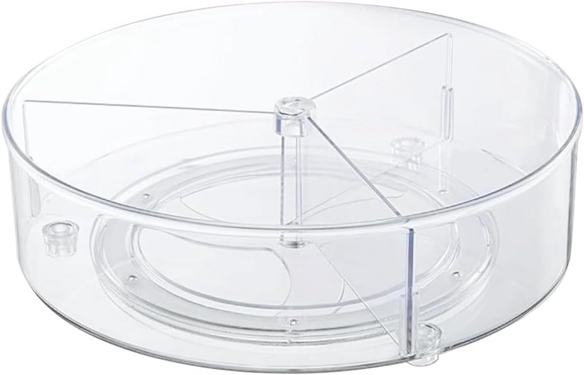 Draaiplateau Organizer met 3 Vaks - Ideaal voor Keuken, Badkamer, en Meer - 27 cm