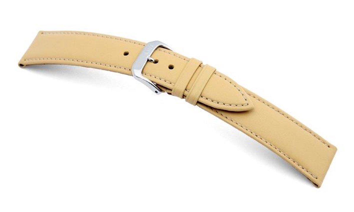 Lederband Arezzo 18mm zand, glad