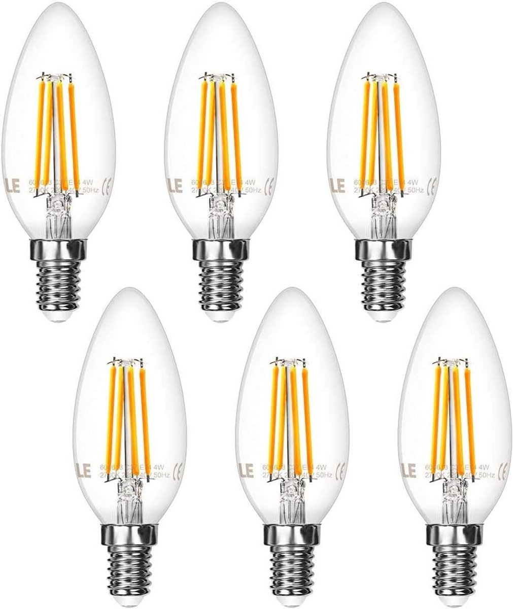 E14 LED Kaarslampen - 4W, 400lm, Warm Wit 2700K - Set van 6