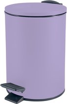 spirella Pedaalbak 3L - ADELAR - Adelar Pedaalbak 3L - Softclose Prullenbak met Uitneembare Binnenemmer - Roestvrij Staal - 16,8 x H 25 cm - Mat Lavendel