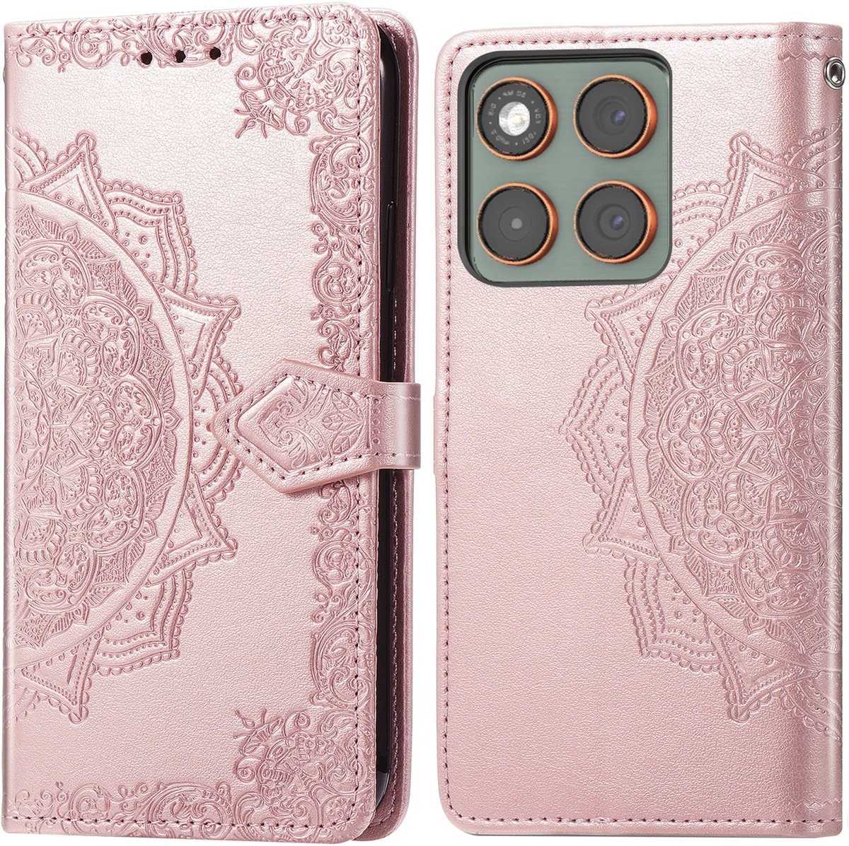 imoshion Hoesje - Geschikt voor Motorola Edge 70 - Mandala Bookcase - Rose Gold