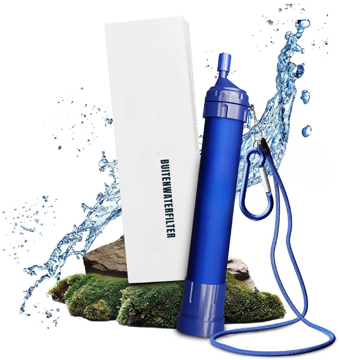 Quvo® Waterfilter noodpakket - Waterfilter - Blauw - 3cm x 3cm x 14cm