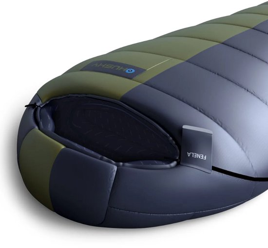 Husky mummyslaapzak ThermoPro Fenela -15°C - 210 x 85 cm - Blauw met Khaki van Husky — afbeelding 3