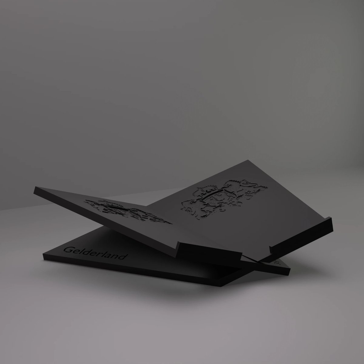 3d-gezellig Boekenstandaard Gelderland - Boekensteun - Boekenhouder - Book Holder - 37*25*10 cm - Zwart - 100% gerecycled PLA (bioplastic)