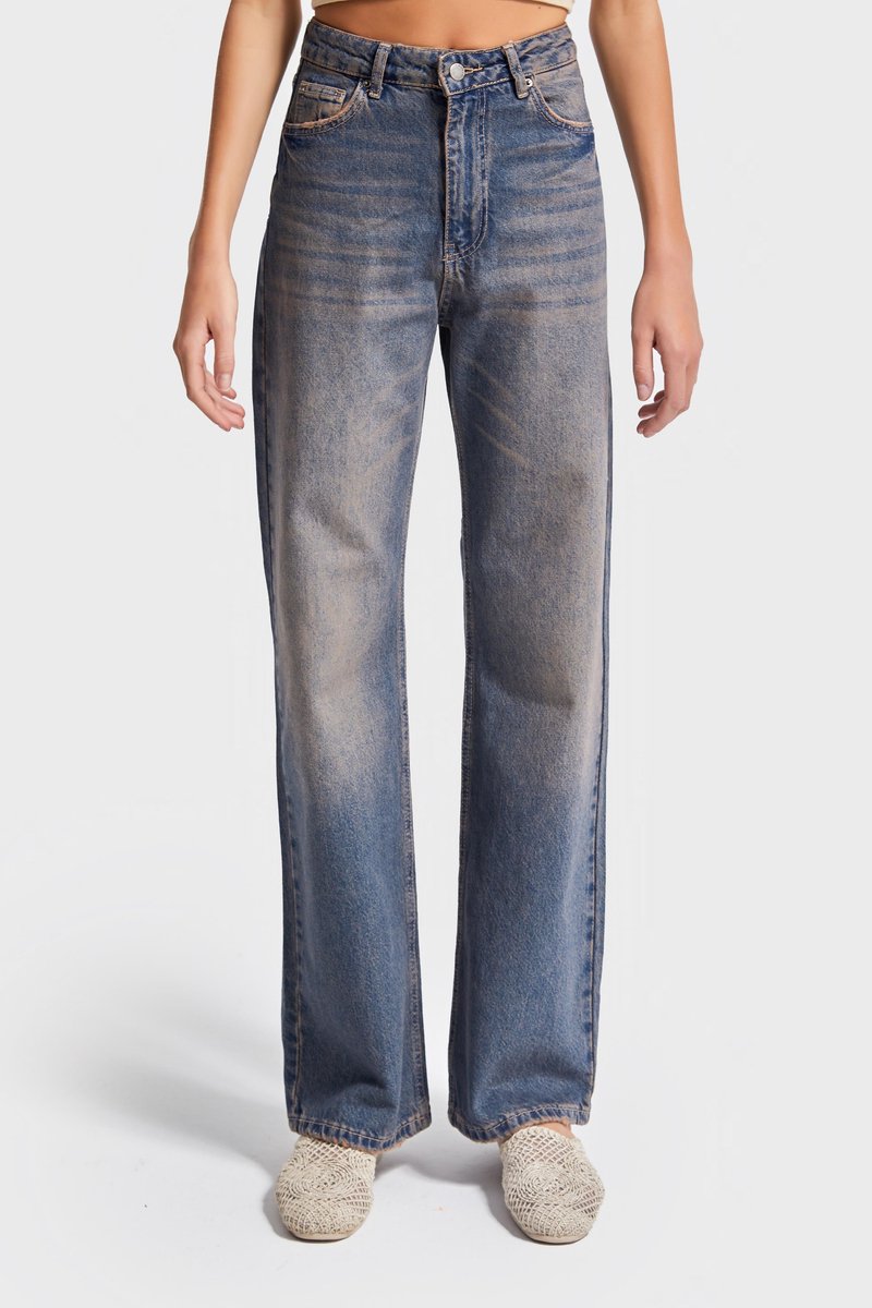 It's Basic - Straight Mid Rise Jeans - Cornflower