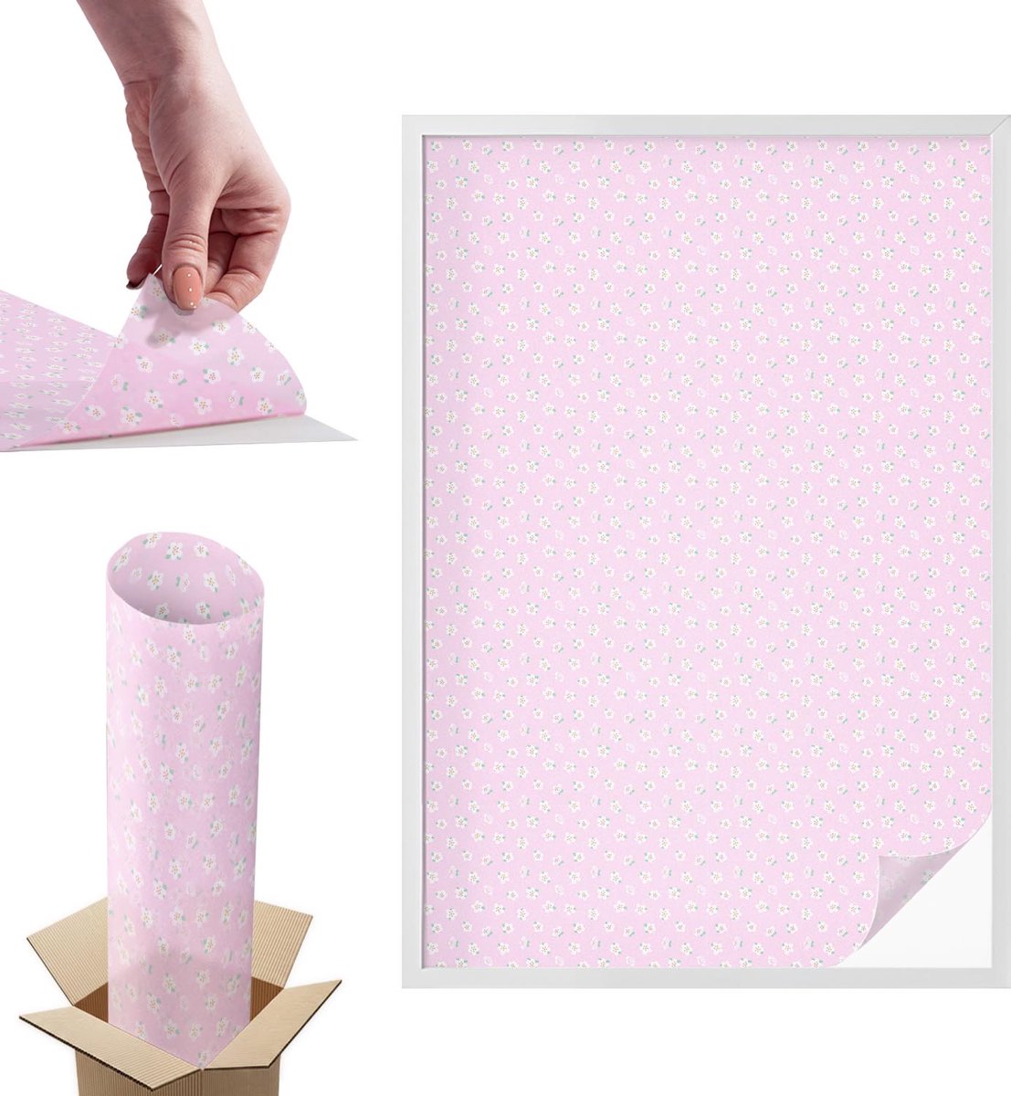 TULUP Raamfolie Anti inkijk - Bloemenpatroon Anti inkijk Raamfolie - 100x146 cm - Roze Raamfolie Tegen inkijk - Zelfklevende Anti inkijk Folie Glas in Lood - Voor de slaapkamer, badkamer en kledingkast. - Zonwerende Raamfolie Glas in Lood Roze - Bloemenpatroon