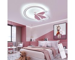 EpochGlo LED Plafondlamp Kinderkamer – Vlinder Design, 48W, Dimbaar met Afstandsbediening