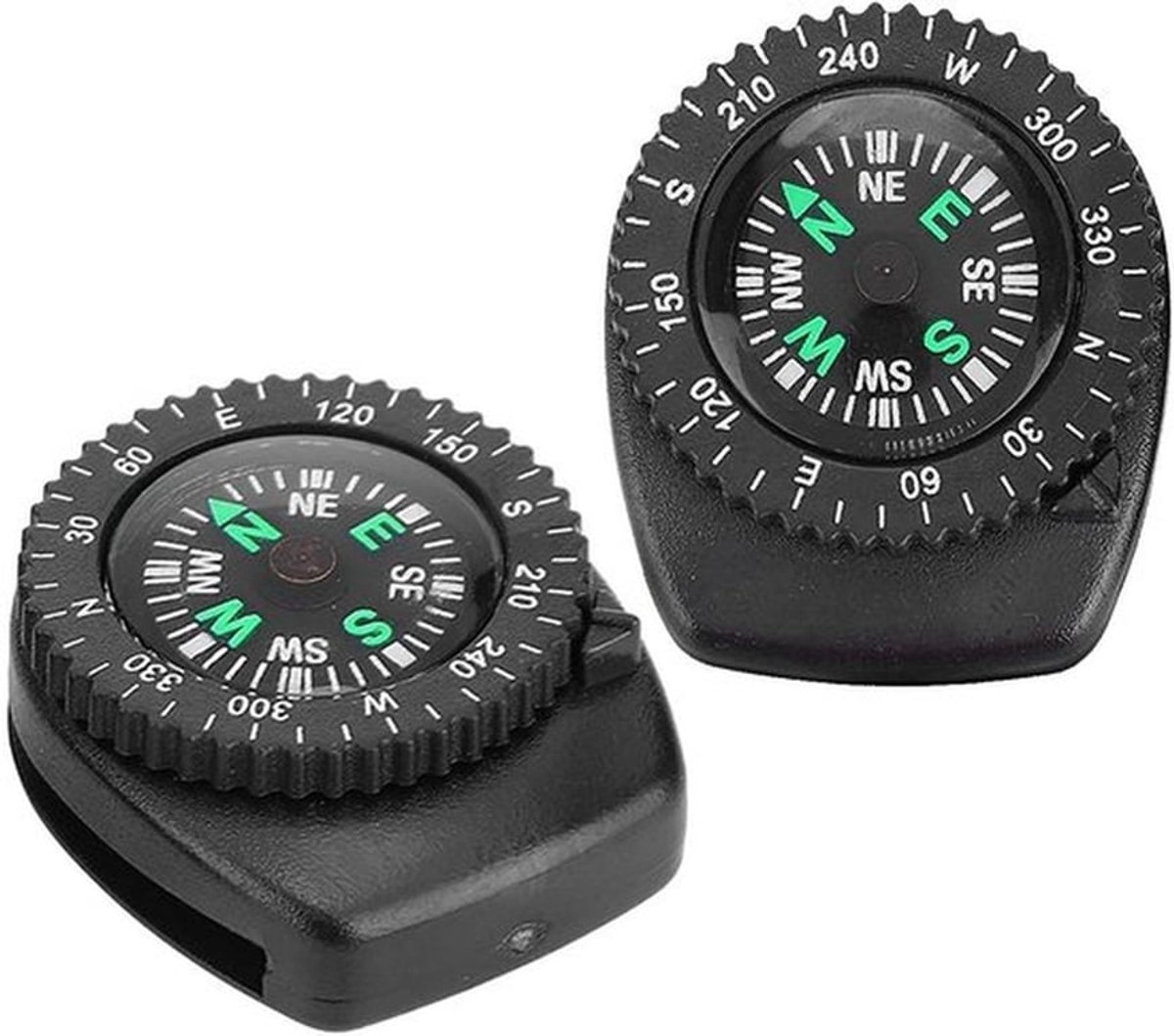 KARZO - 2 stuks Horlogeband Kompas, Draagbaar Horlogeband Kompas, Horlogeband Slider Navigatie Pols Kompas voor Kamperen Varen