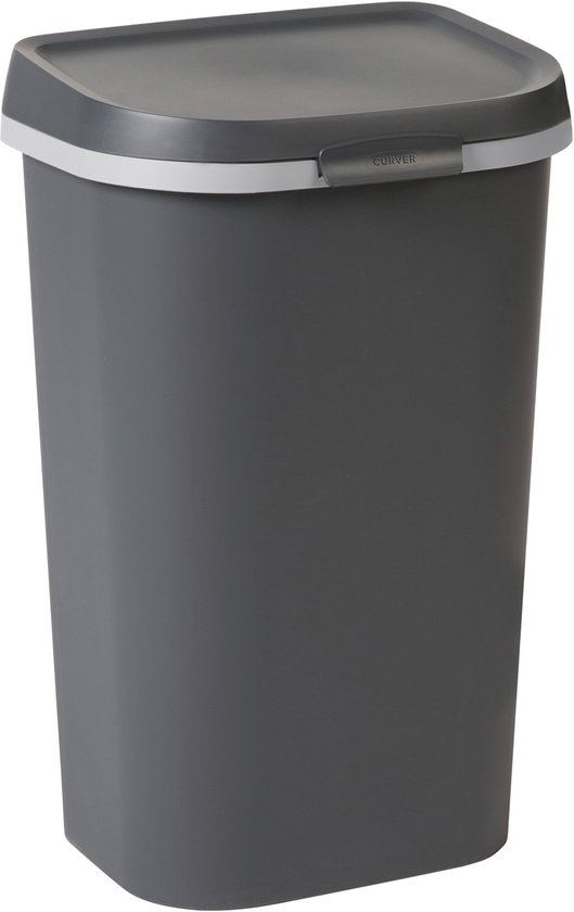 Curver Mistral Flat Prullenbak - 50L - Antraciet - Recycled Kunststof