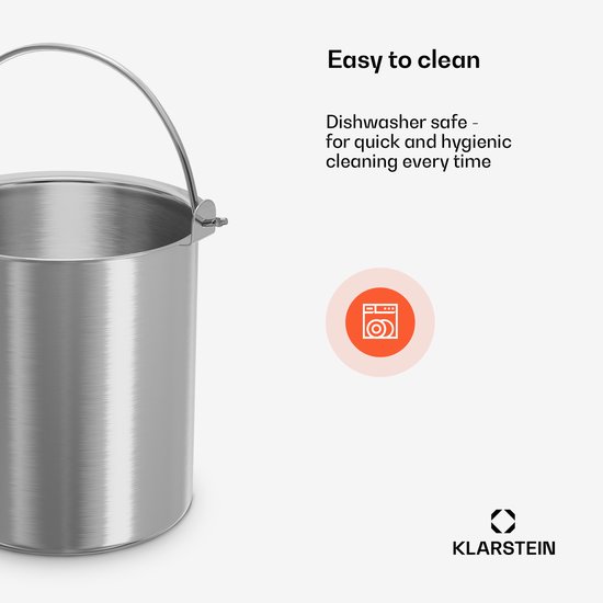Klarstein FrostFusion ijsbak - 1 liter roestvrij staal, vaatwasmachinebestendig, duurzaam, roestvrij, vervangende bak voor FrostFusion ijsmachine van Klarstein — afbeelding 4