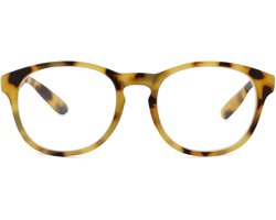 VERTEBRIL Neville - Sterkte -0.50 - Kleur Licht Havanna - GEEN leesbril – Unisex bril voor veraf - Eigentijds ontwerp – Fijne pasvorm –Heldere min-glazen - Voor dagelijks gebruik - Myopie/bijziendheid - Inclusief etui en doekje