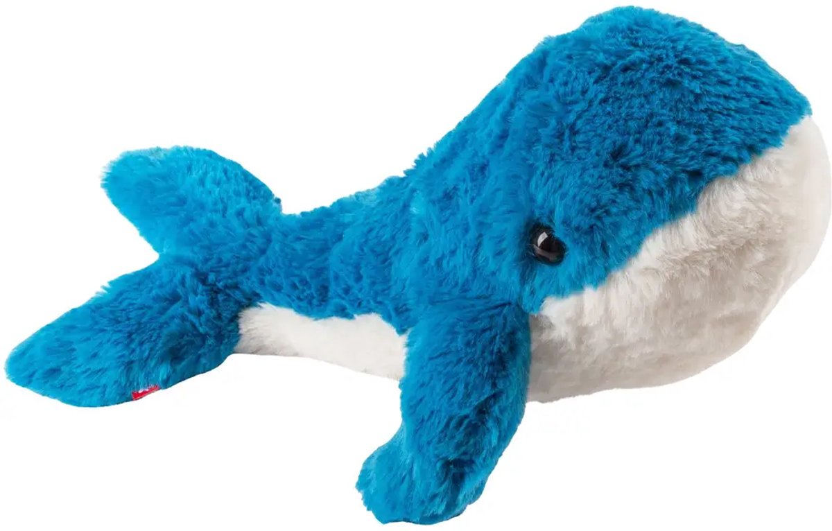 sigikid knuffel wal pluche speelgoed voor kinderen blauw wit.