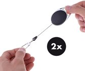 Porte-clés rétractable avec clip - Clés et cartes – Retour automatique – 2 Pièces