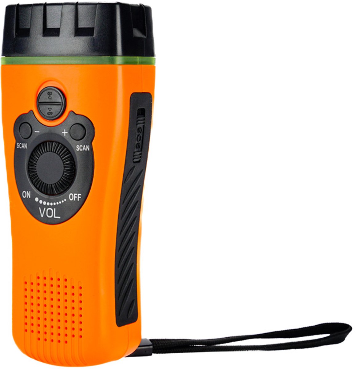 Noodverlichting voor buiten - Opwindbare radio - Zaklamp opwindbaar - Handbediende radio - ABS - Oranje