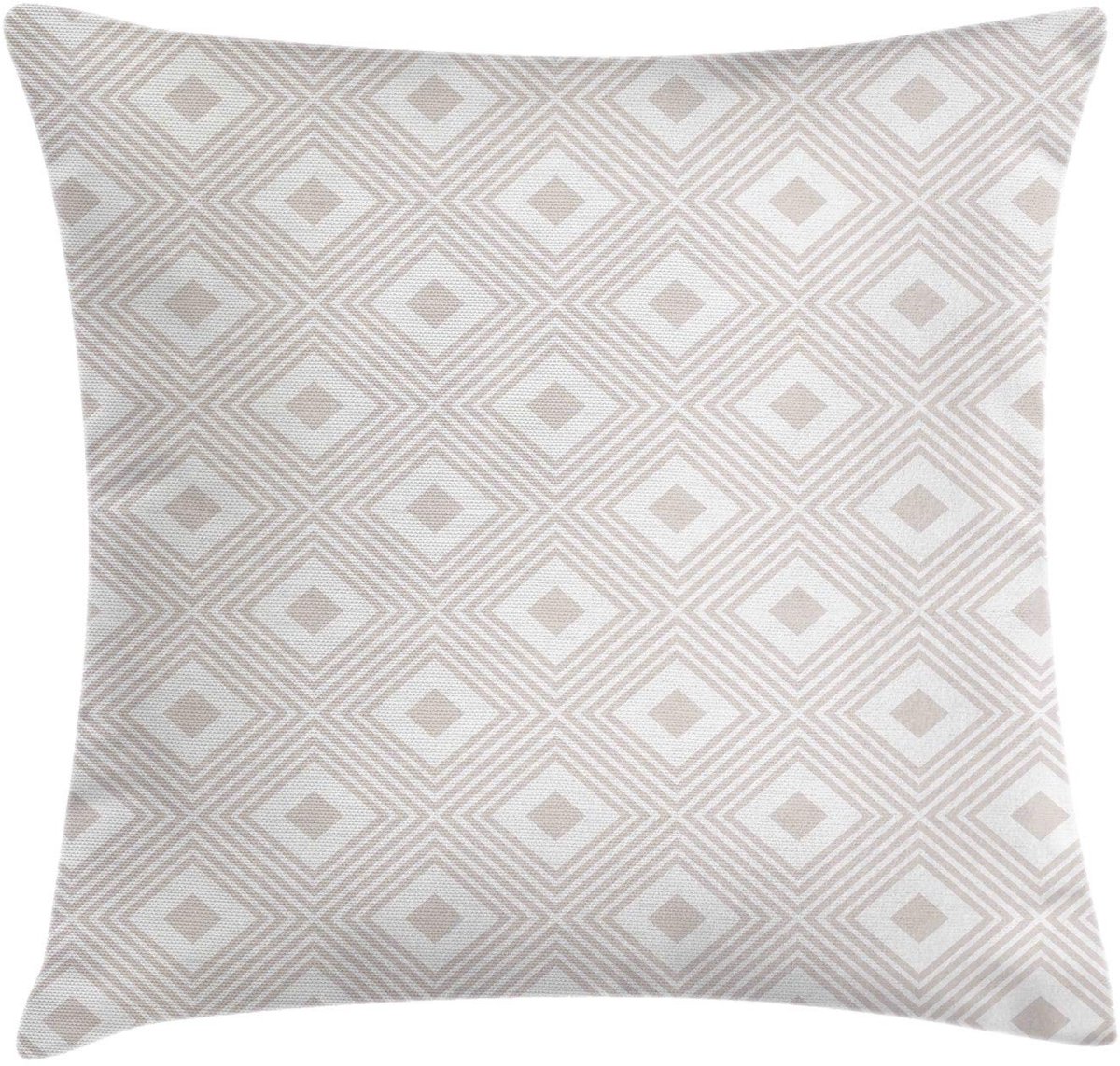 ABAKUHAUS Kussenhoes 60x60 cm – Dubbelzijdig bedrukt – Roze en Wit Rose