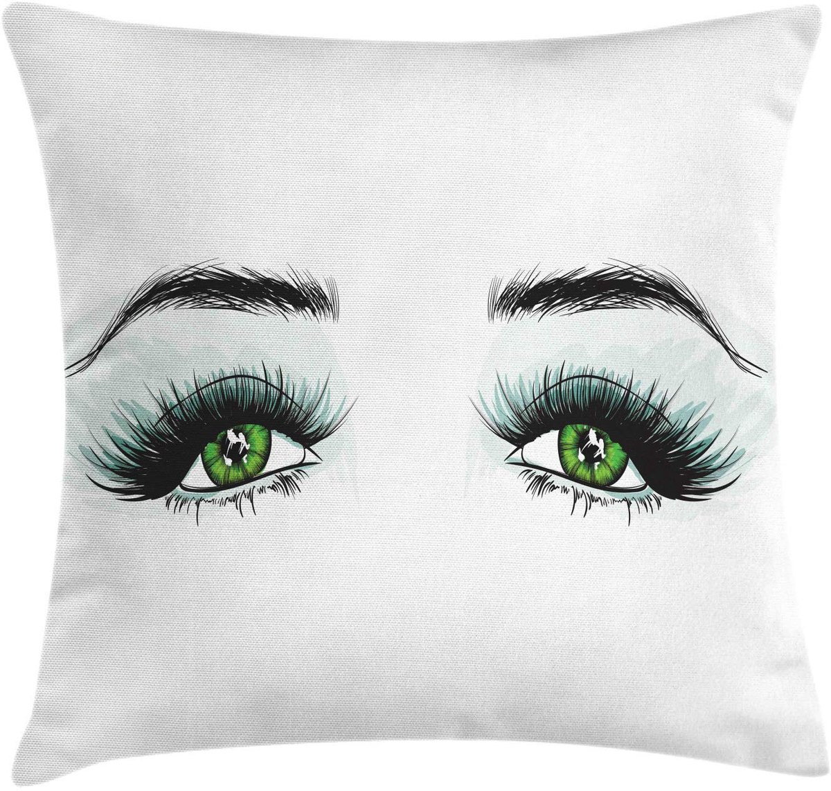 ABAKUHAUS Wenkbrauwkussenhoes – 60x60 cm – Grijs en Limegroen