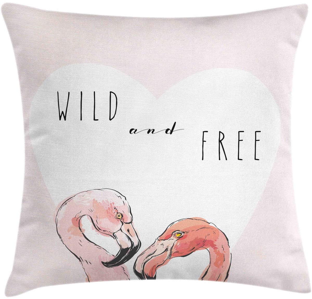 ABAKUHAUS Kussenhoes Wild en vrij – 40x40 cm – Dubbelzijdig bedrukt – lichtroze koraal