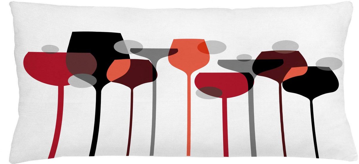 ABAKUHAUS Kussenhoes 90x40 cm – Tweezijdig bedrukt, met rits, wasbaar Rood