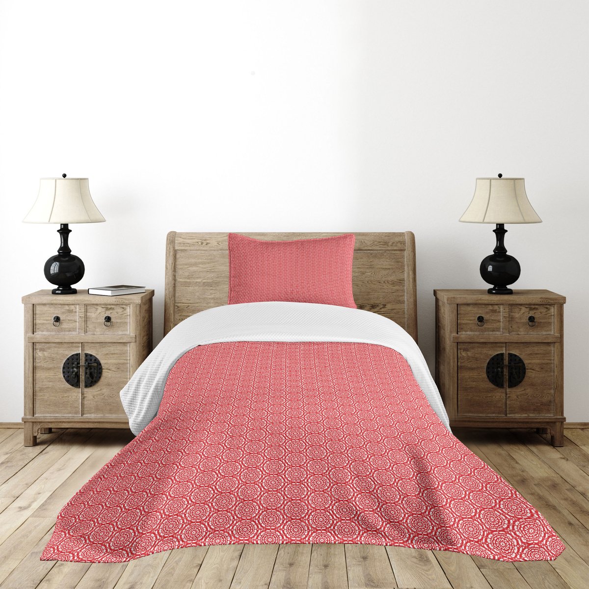 Abakuhaus Oosterse bedsprei – Boheemse mandala – 170x220 cm, rood-wit