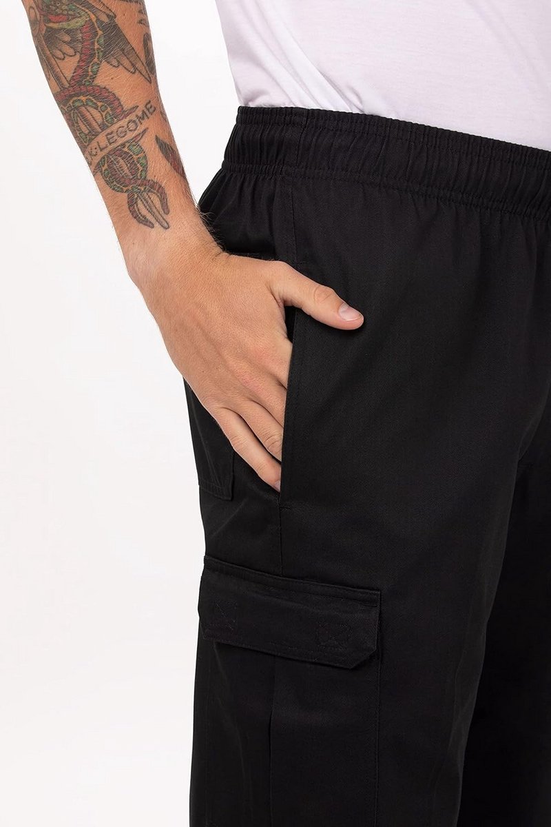 Slim Fit Cargo Broek Zwart - X-Large