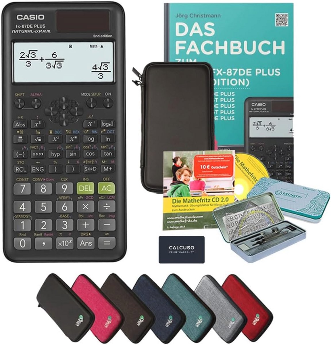 Wetenschappelijke Calculator met Schutztasche, Lern-CD, Geometrie-Set en Verlengde Garantie