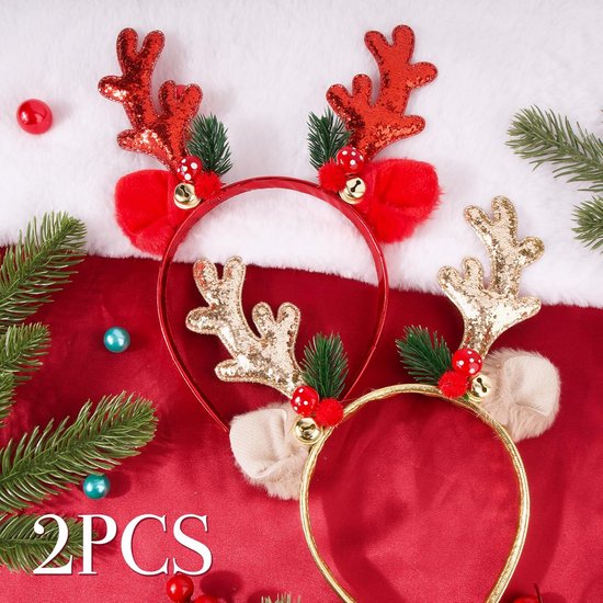 Oreilles de souris de renne : serre-tête avec noeud à sequins pour Noël - France