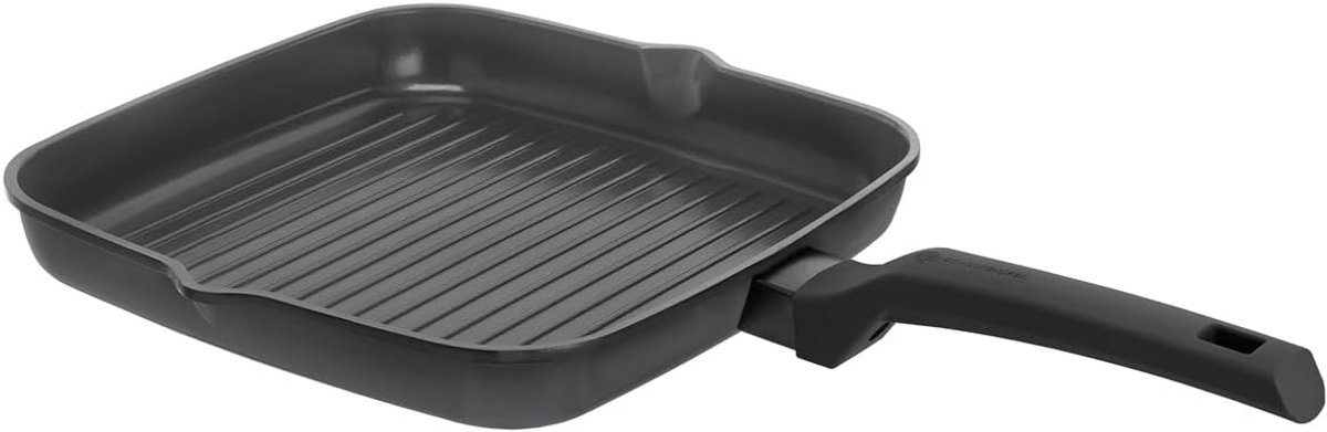 Grillpan van Gietaluminium 28x28 cm met Temperatuurindicator - Geschikt voor Inductie