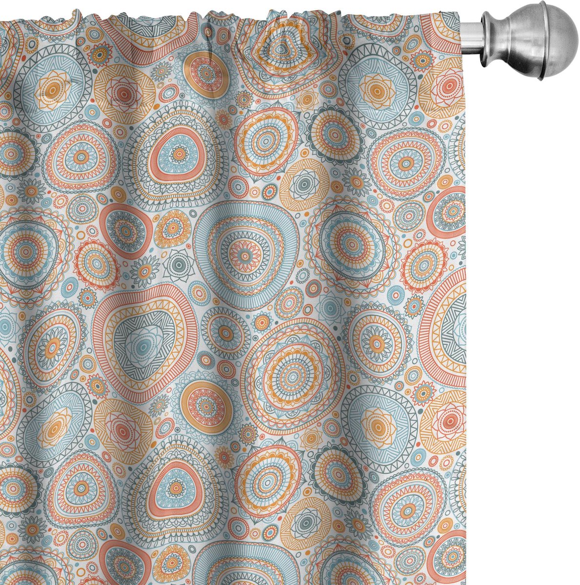 ABAKUHAUS 2x Voorhangen Mandala Motief – Multikleur – 150x245 cm Mehrfarbig