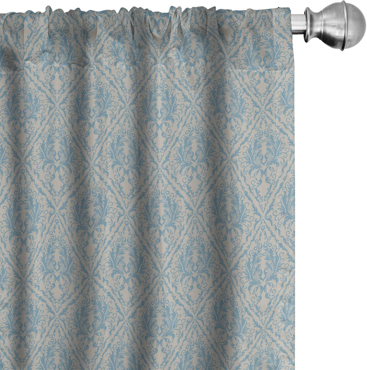 ABAKUHAUS Blauw-Beige Gordijnen – 2x75x225 cm – Microfiber, Halfdonker Blauw en Beige