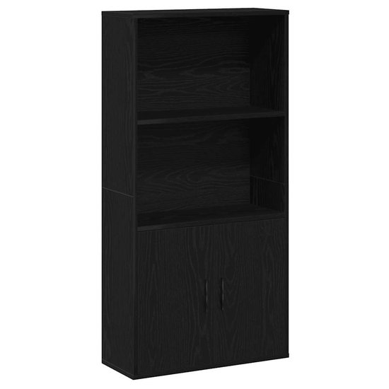 Boekenkast 60x30x189 cm spaanplaat zwart eikenkleurig