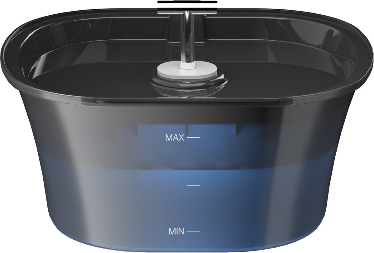 Balimo Drinkfontein Kat en Hond - 2.5 L - Waterfontein - Transparant Kattenfontein - incl 1 Filter en Stille Pomp - Muisstil - Zwart
