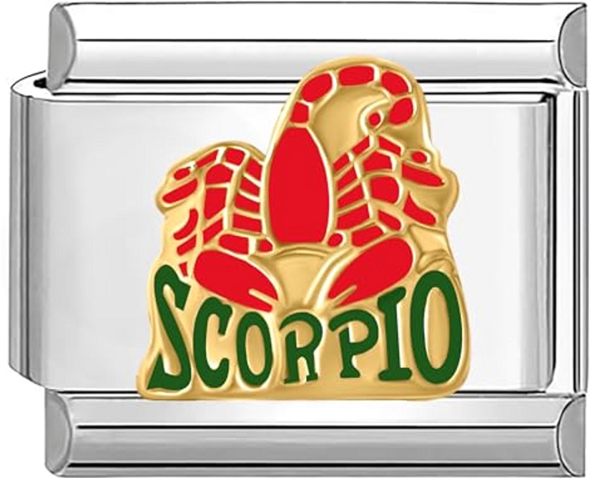 9mm Italiaanse Schakel Bedel voor Armbanden - Roestvrij Staal Horoscoop Schorpioen