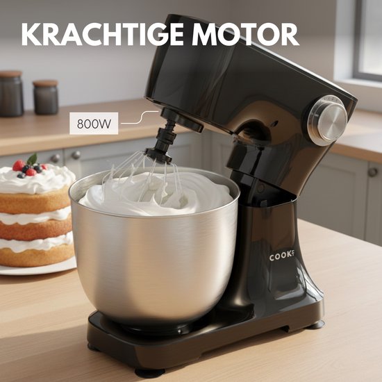 Keukenmachine Plus - Keukenrobot - Foodprocessor met 12 standen - Keukenmixer met RVS kom - 4,5L - COOK-IT van COOK-IT — afbeelding 5