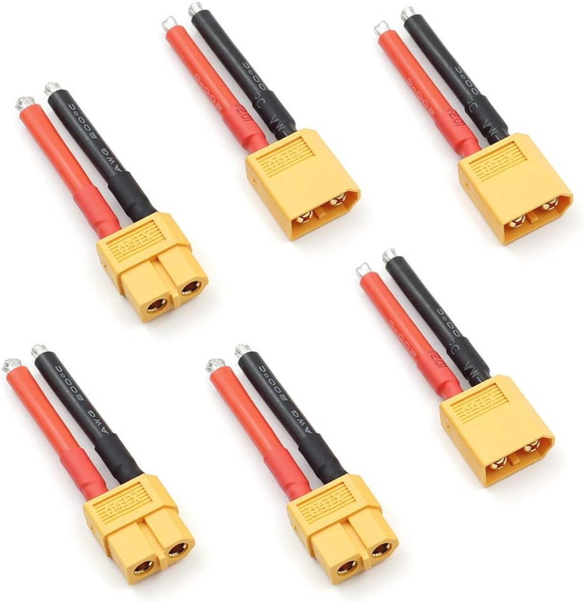 3 Pairs XT60 Plug Connectoren met 12AWG Siliconen Draad voor RC Lipo Batterij en Drone