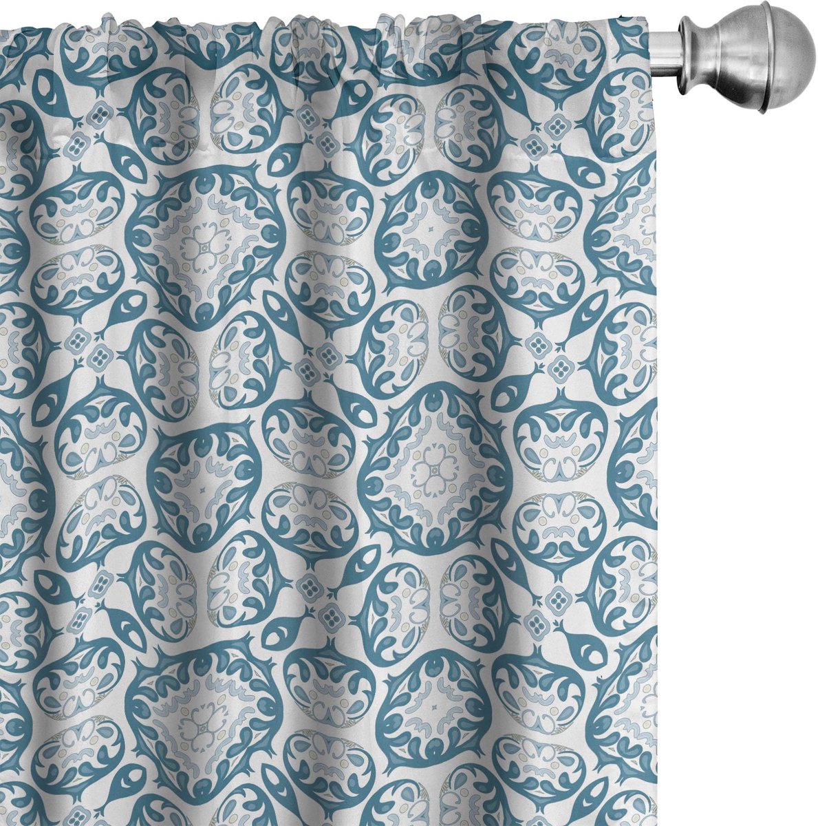 ABAKUHAUS – Jaargang Gordijnen – 2x75x175 cm – Blauwe tinten