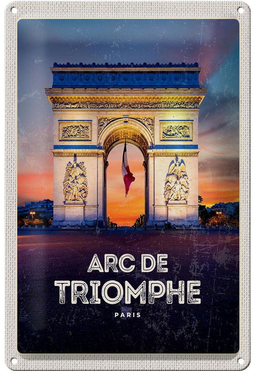 Blechschild Reise 20x30cm Arc de Triomphe Paris Denkmal
