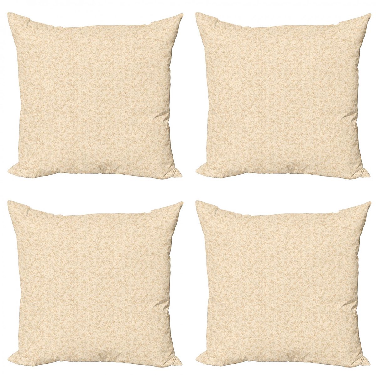 ABAKUHAUS Kussenhoes Set 4x45x45 cm – Dubbelzijdig digitaaldruk – Beige Redwood Beige