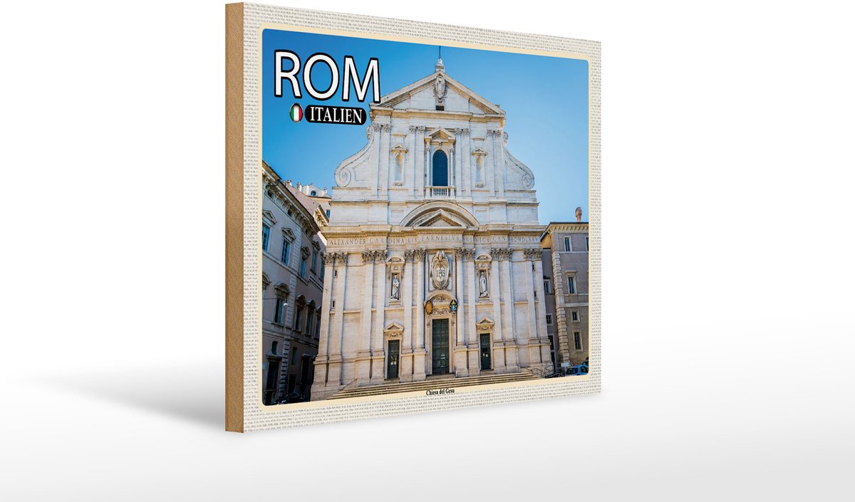 Femer Holzschild Reise Rom Italien Chiesa del Gesu 40x30cm