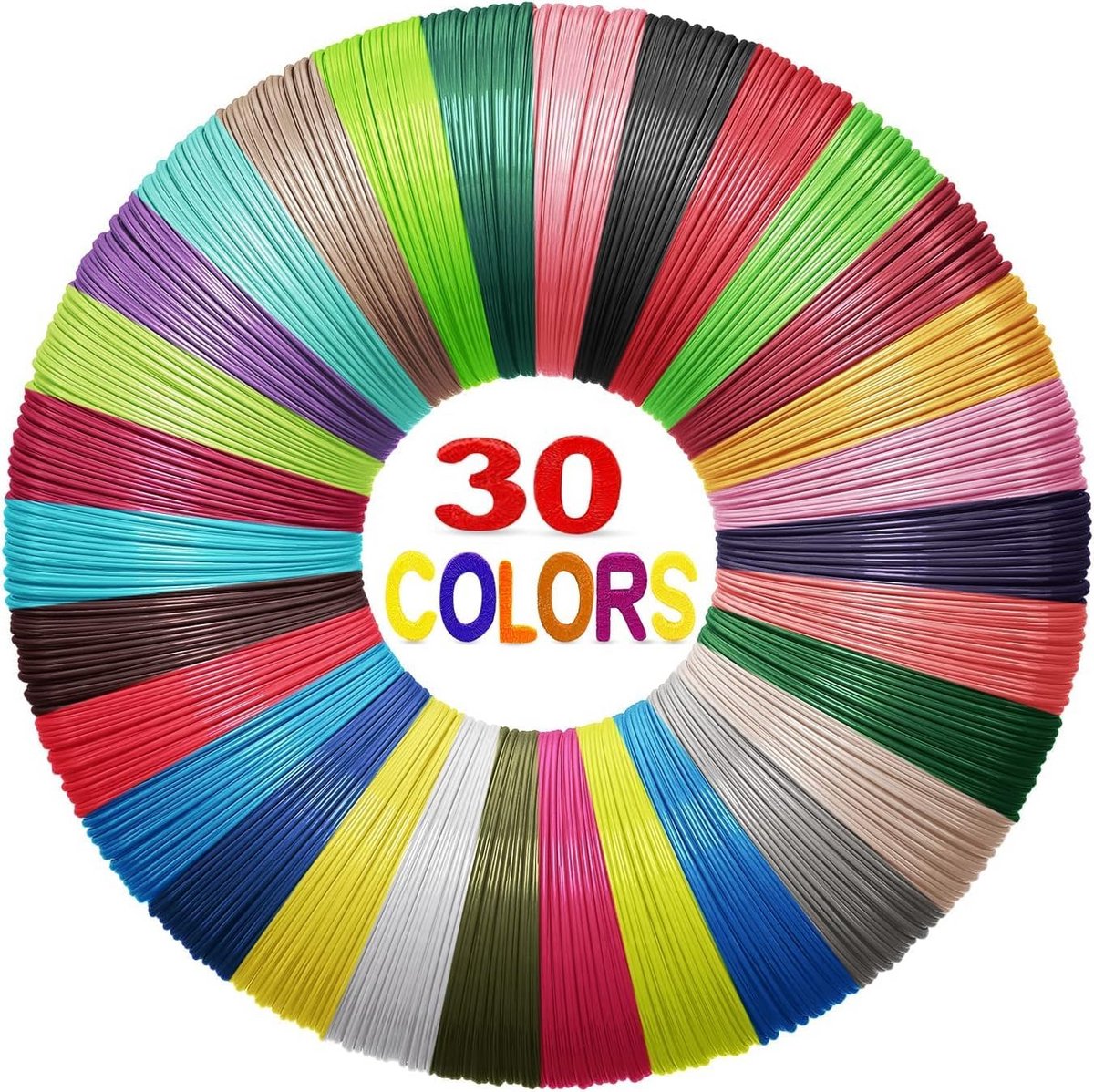 3D Filament PLA 1.75mm - 30 Kleuren voor 3D Pennen en Printers