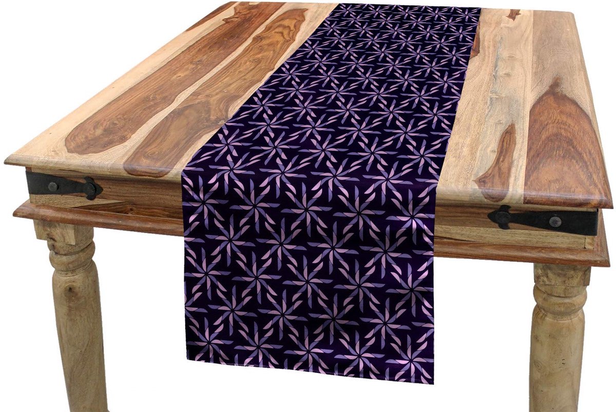 ABAKUHAUS Geometrische tafelloper – lavendel, 40x180 cm, polyester
