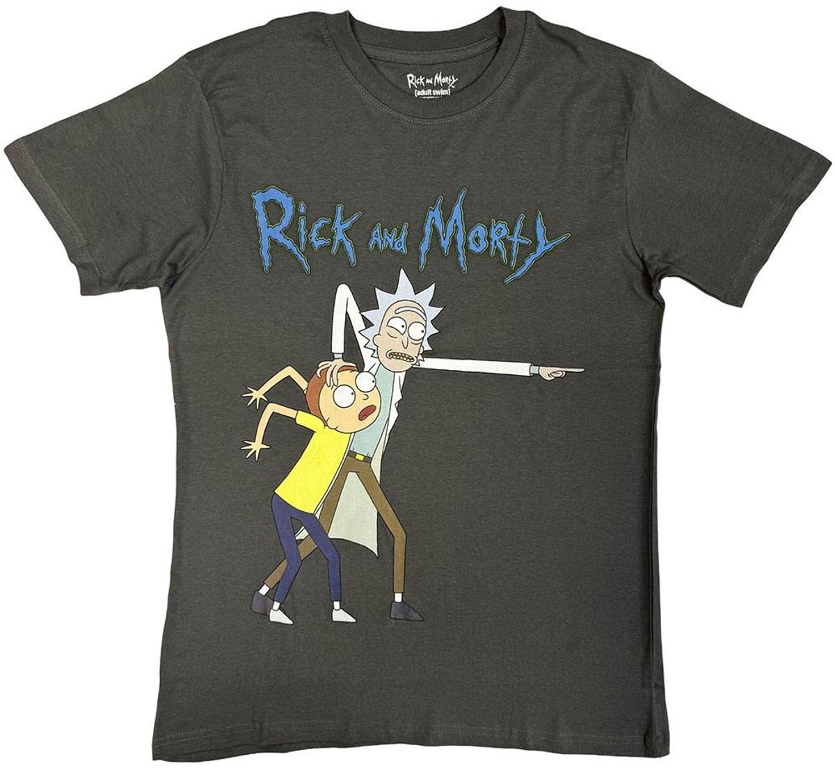 Rick And Morty - Grab And Point Heren Tshirt - XL - Grijs