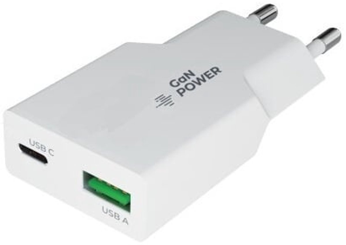 OneOne 36W snellader met 2 poorten. USB C en USB A. Platte GAN Quick Charge lader. PD PPS oplader adapter past op Sony Xperia X Compact, XA1, XA1 Plus, XA1 Ultra, XA2, XA2 Plus, XA2 Ultra