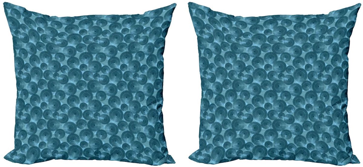 ABAKUHAUS Kussenhoezen Set – 2x 40x40 cm – Dubbelzijdig bedrukt – Blauw