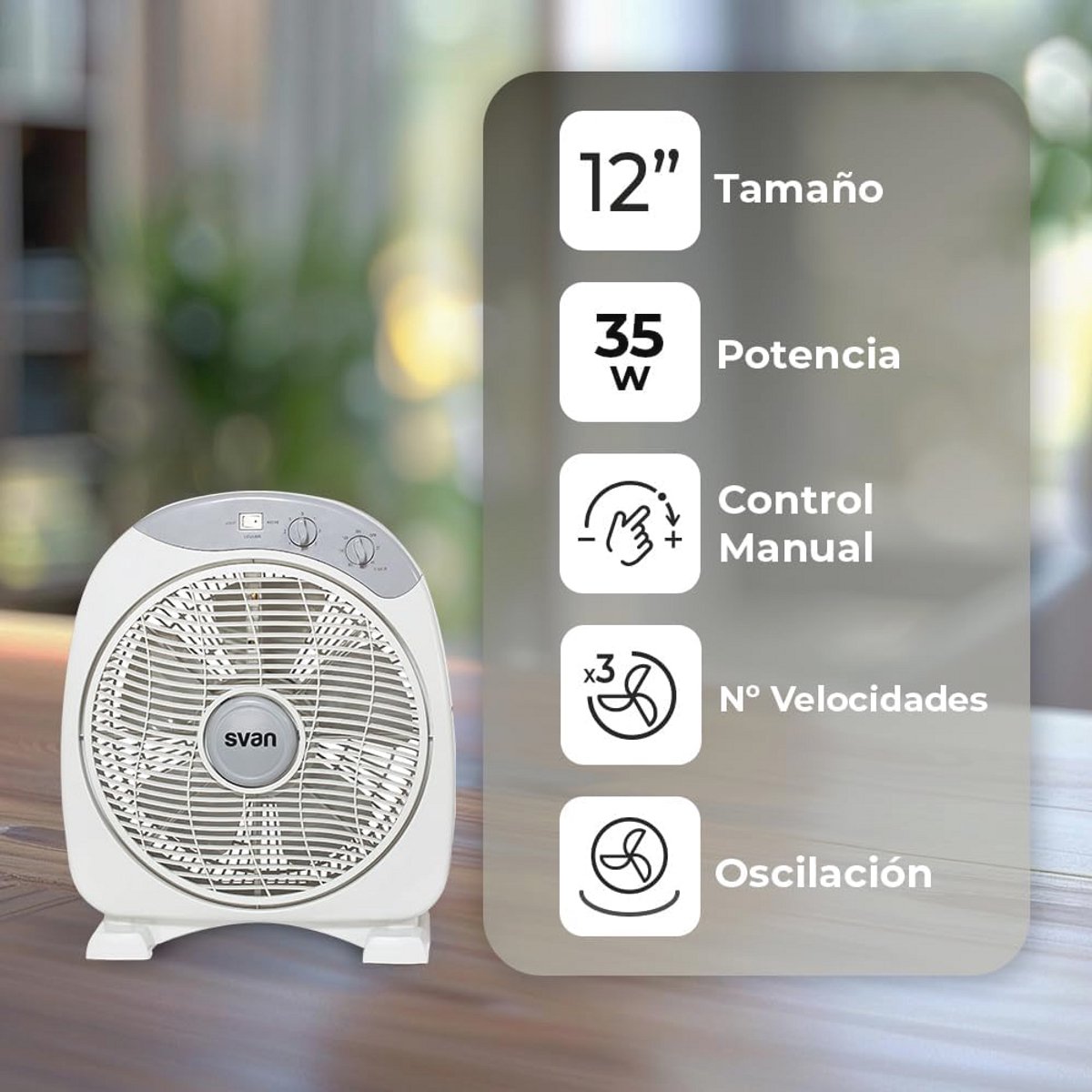 Vloerventilator met 3 Snelheden en Timer - 30,5 cm