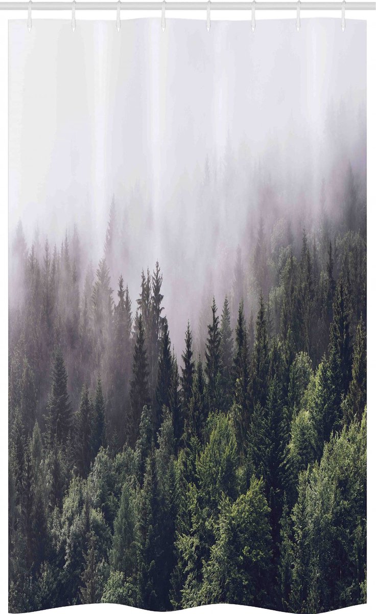 ABAKUHAUS Nevel Douchegordijn – 120x180 cm – Landschap, Waterafstotend