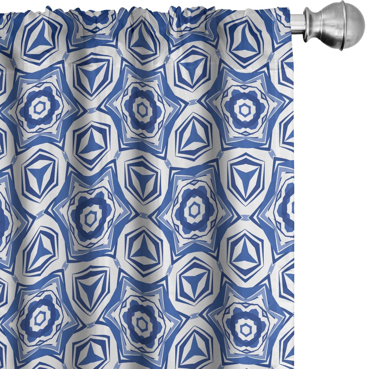 ABAKUHAUS Blauwe Mandala Gordijnen – 2x75x175 cm – Mikrofaser
