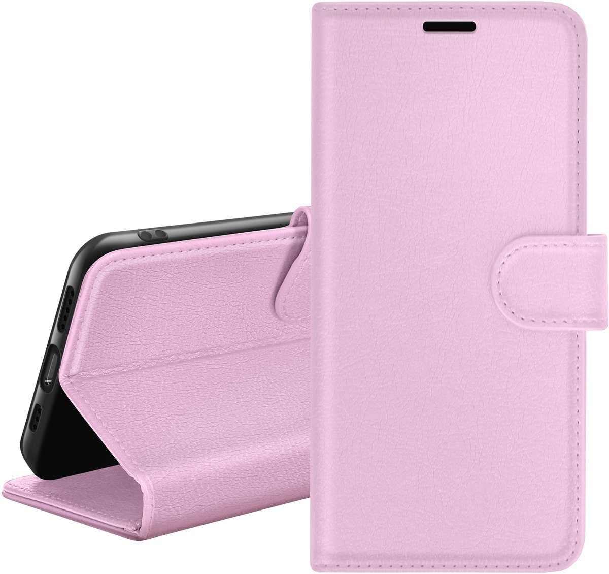Zanae, Portemonneehoesje voor Oppo A17 met standaard en magnetische sluiting, Roze