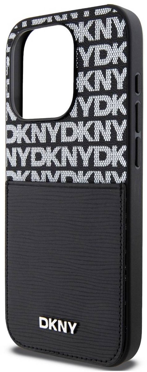 DKNY, Backcover Geschikt voor Apple iPhone 15 Pro Max met kaarthoesje, Zwart